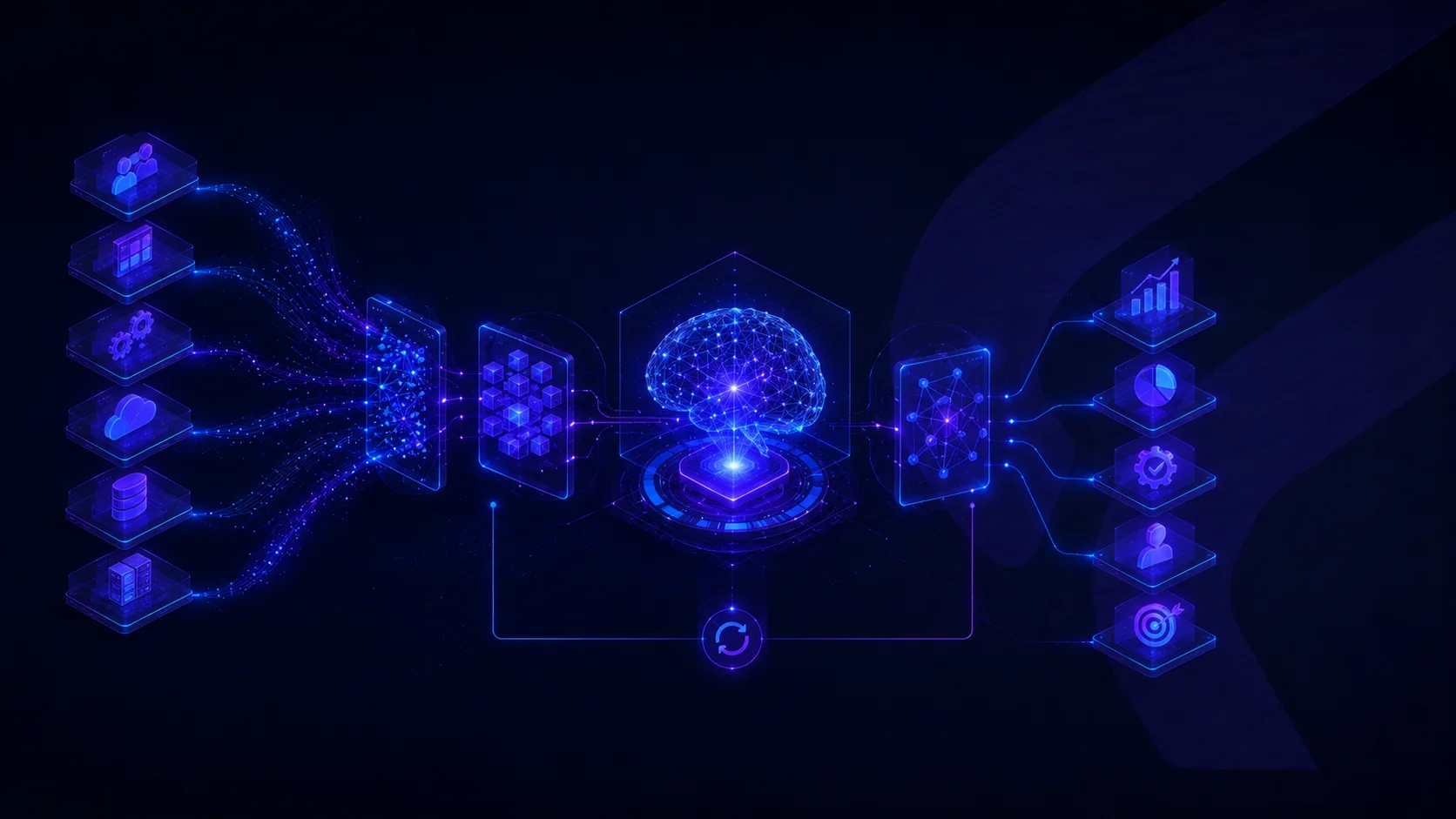 Pipeline di intelligenza artificiale con nodo di elaborazione