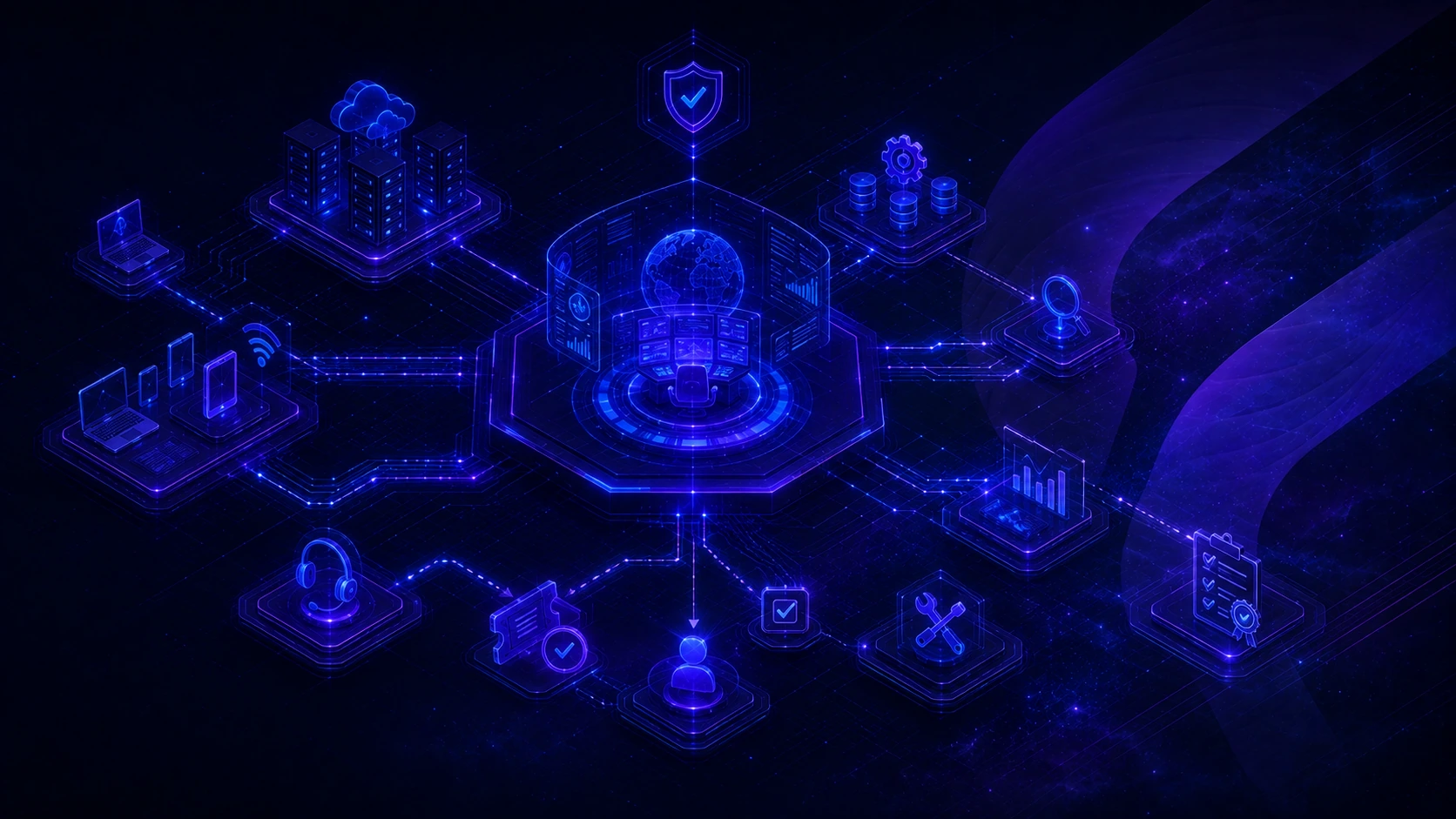 Monitoraggio e gestione operativa di endpoint e server con ticket e manutenzione